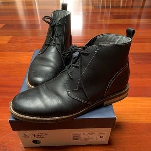 Penguin Hank OP100142 Mens Black Leather Chukkas